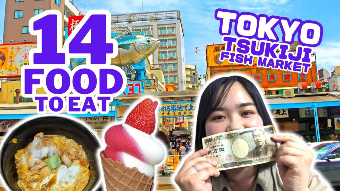 $100 Challenge TOKYO Tsukiji Fish Market 2023 | 14 STREET FOOD Travel Guide $100 Challenge TOKYO Tsukiji Fish Market 2023 | 14 STREET FOOD Travel Guide