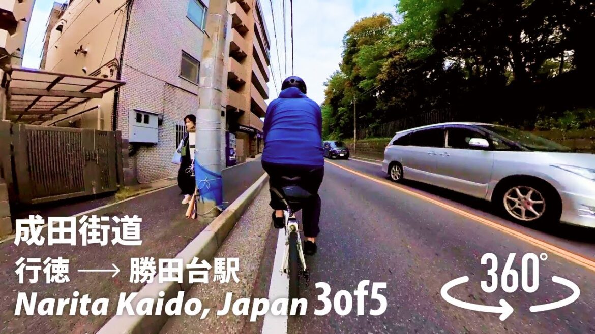 360° Narita Kaido (成田街道) 3of5 : Imaibashi Bridge to Katsutadai Station - Japan Cycling Tour