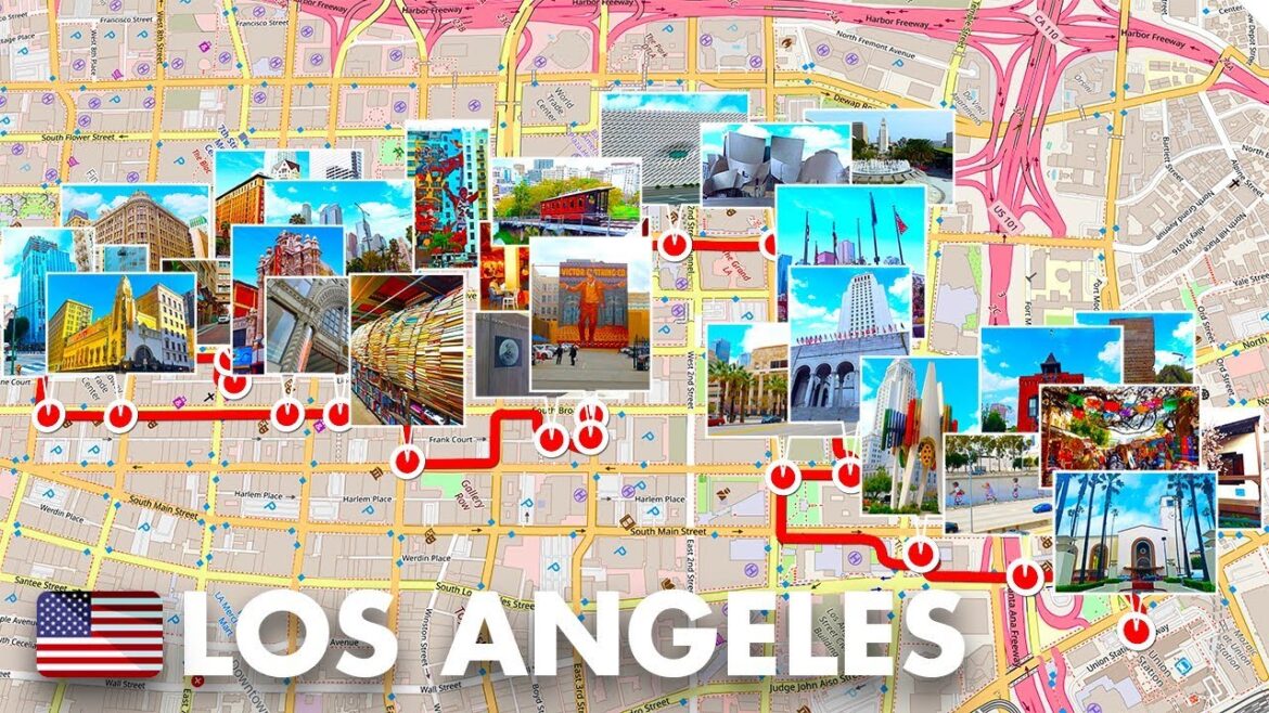 Los Angeles Walking Tour. Best places to see and many hidden gems of Downtown LA.
