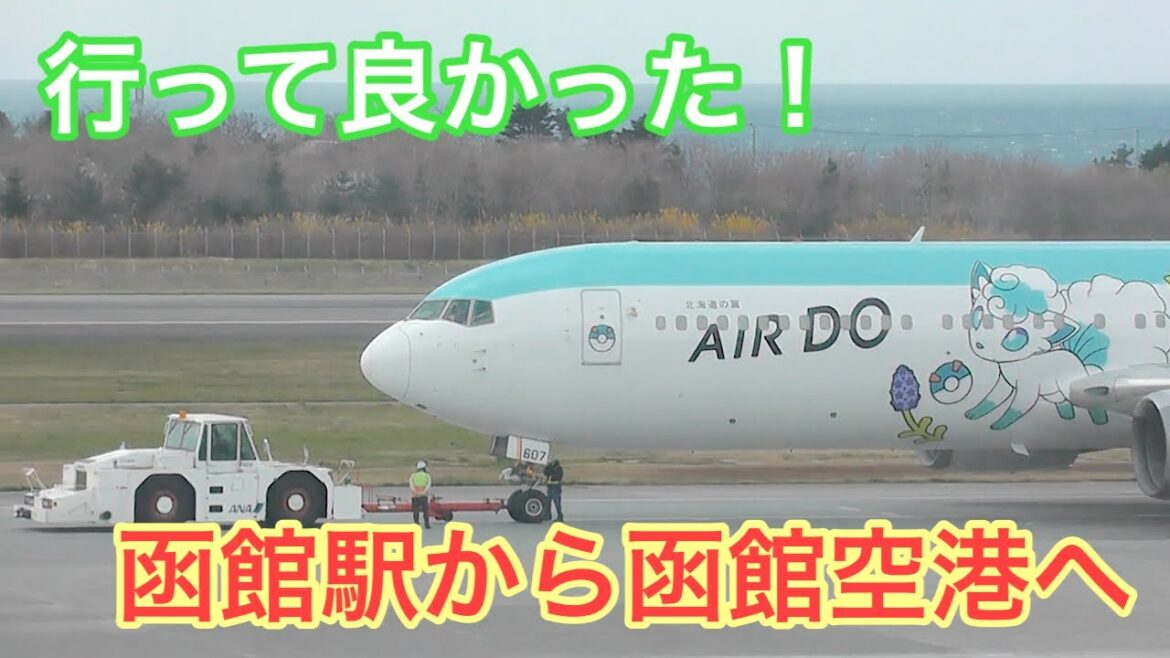 空港・飛行機⑪　函館駅から函館空港へ！！JAL、AIR DO、展望送迎デッキ、離陸、レストラン　Hakodate, Hokkaido, airplane