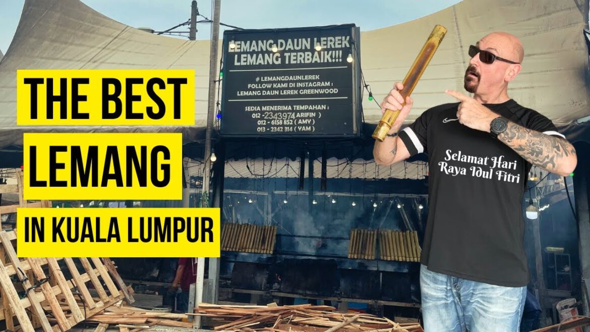 Malaysian Street Food, Trying the BEST LEMANG in Kuala Lumpur at Lemang Daun Lerek Greenwood Stall