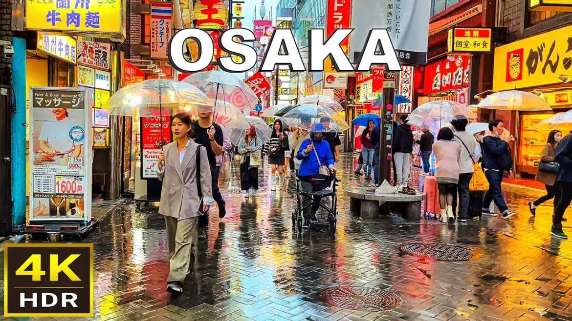 [4K HDR] Osaka Rainy Day Walk | Osaka, Japan | April 2023