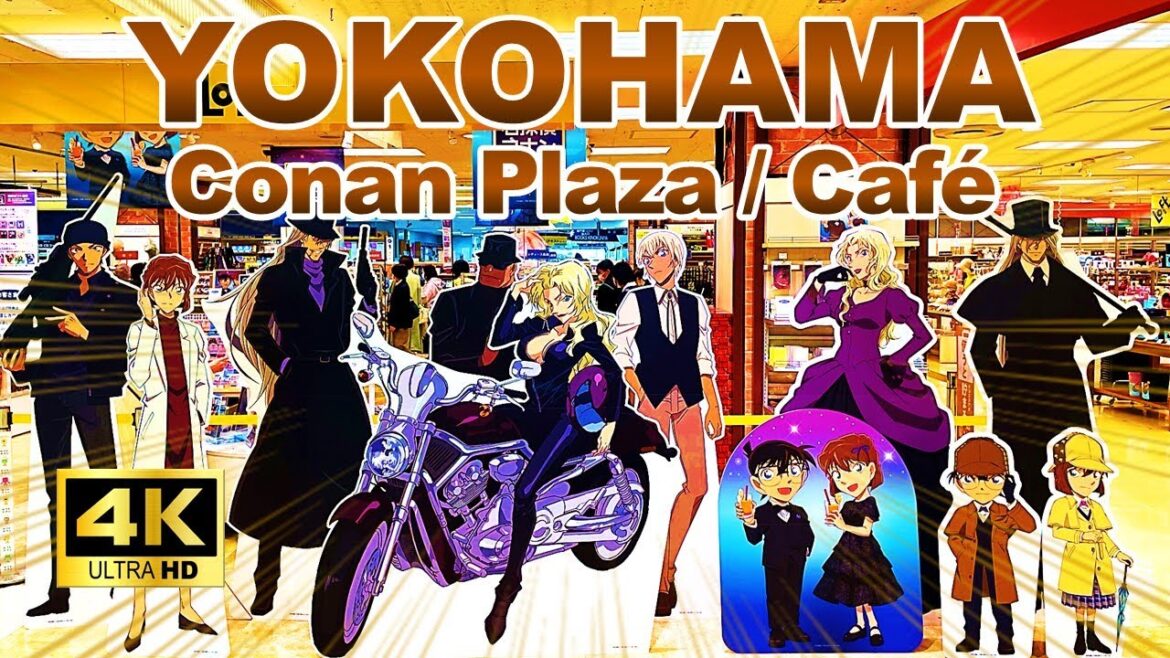 【4K🇯🇵】Yokohama Walking Tour - Detective Conan Plaza / Café