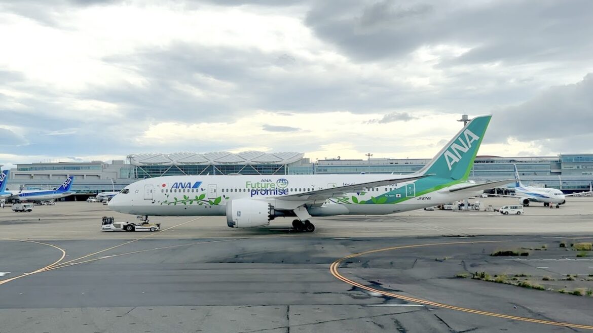 [KMJ-HND] 4K ANA aircraft landing and taxiing at Tokyo/Haneda Airport, Japan