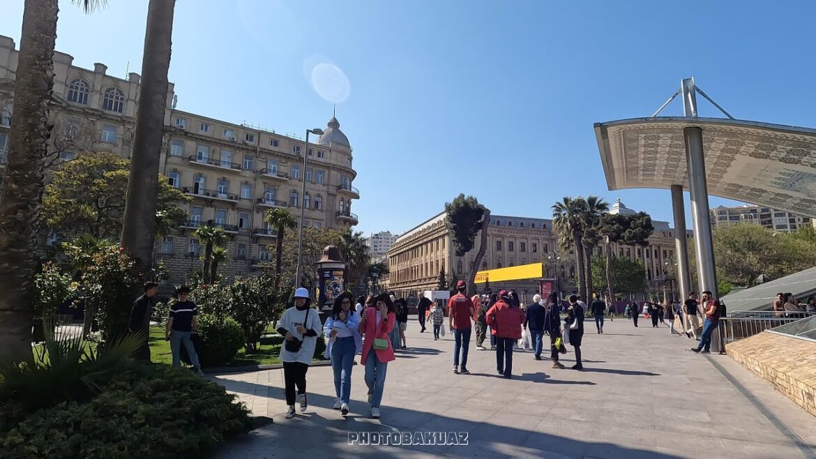 [4K] Nonstop Walking Tour In Baku City/ Spring 2023