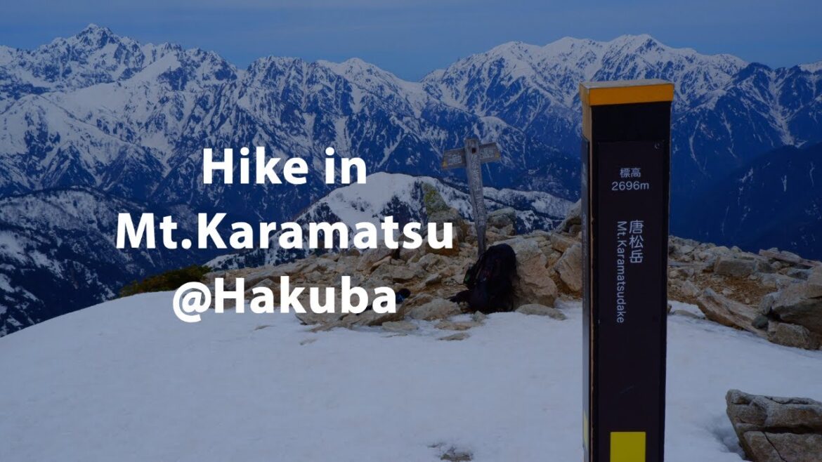 Hiking in Mt.Karamatsu with snow in April @Hakuba