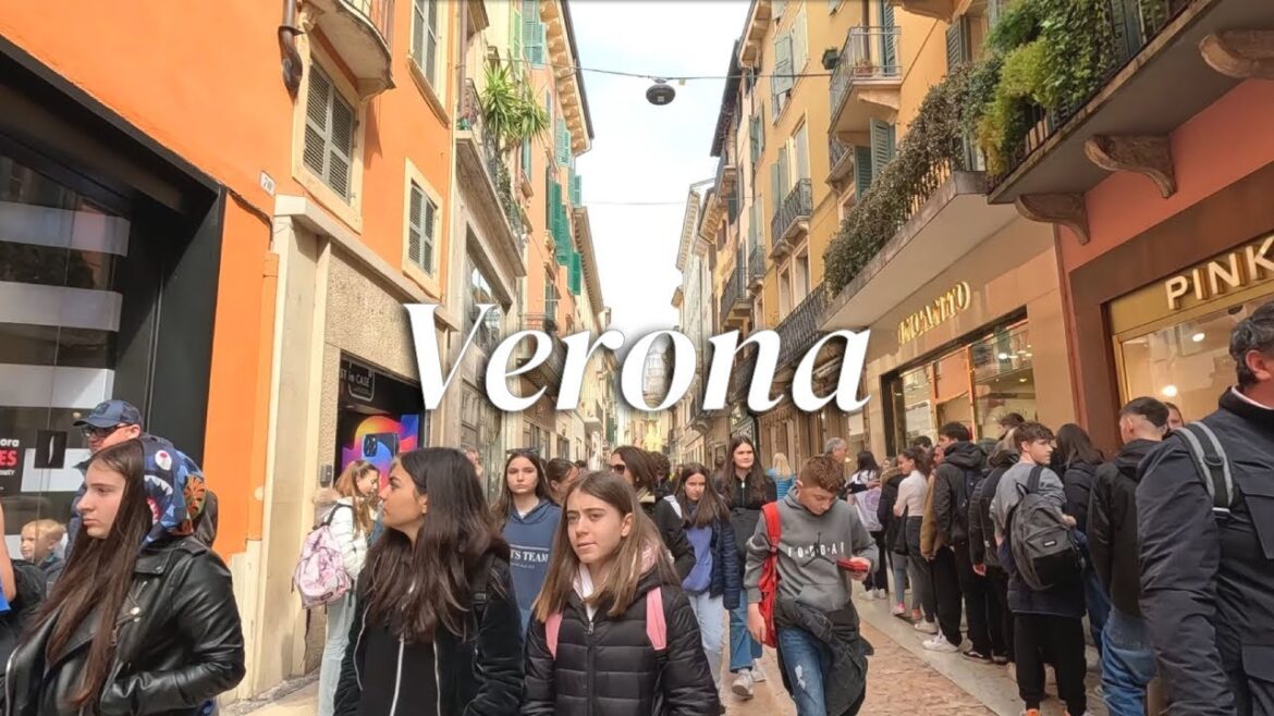 Verona, Italy walking tour in 4K - 60fps