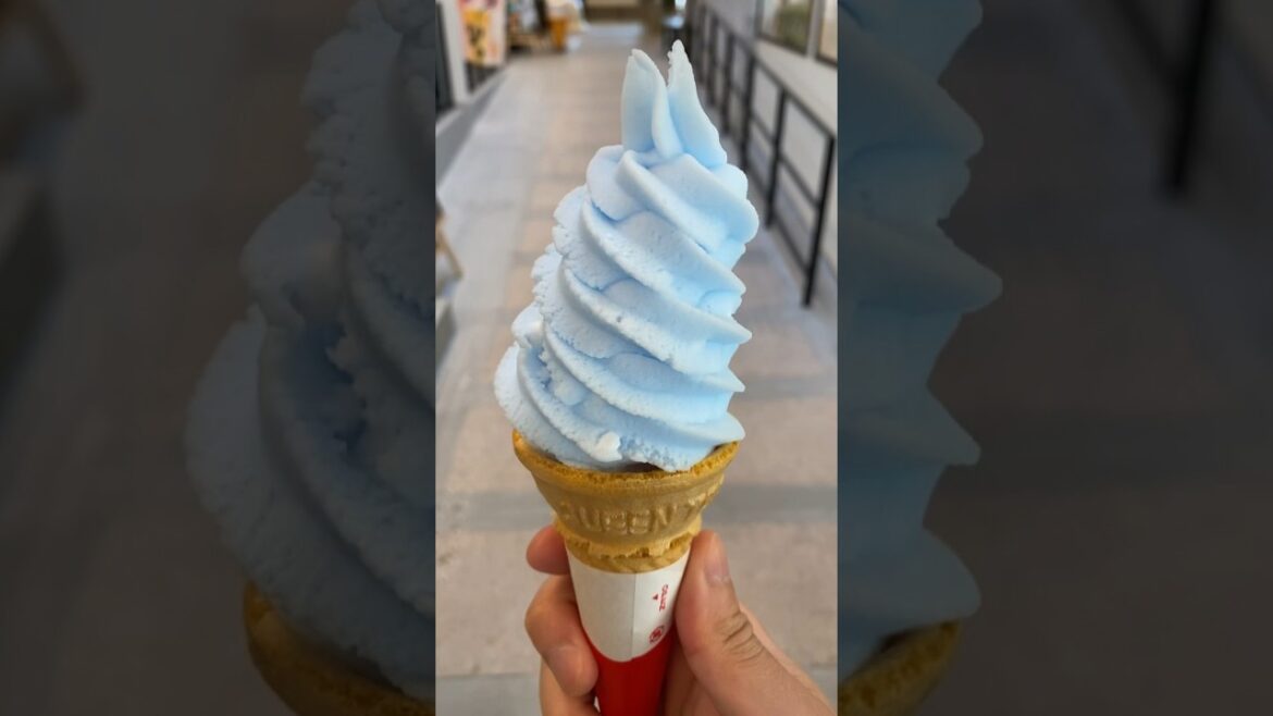 Blue Ice cream in Japan OMG! #shorts  #icecream #japantravel