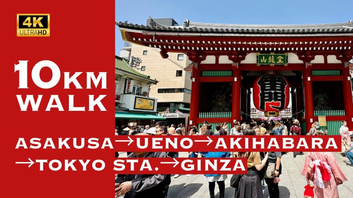 [4K] Asakusa→Ueno→Akihabara→Tokyo Sta.→Shimbashi→Ginza🐧Nonstop Walking Tour /浅草 上野 秋葉原 東京駅 新橋 銀座 散歩
