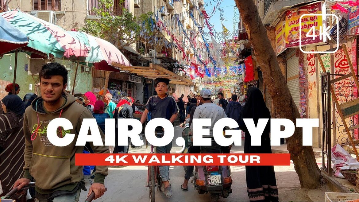 Explore Cairo, Egypt - Downtown Cairo Walking Tour - El Ataba Market [ 4K Ultra HD - 60FPS ]