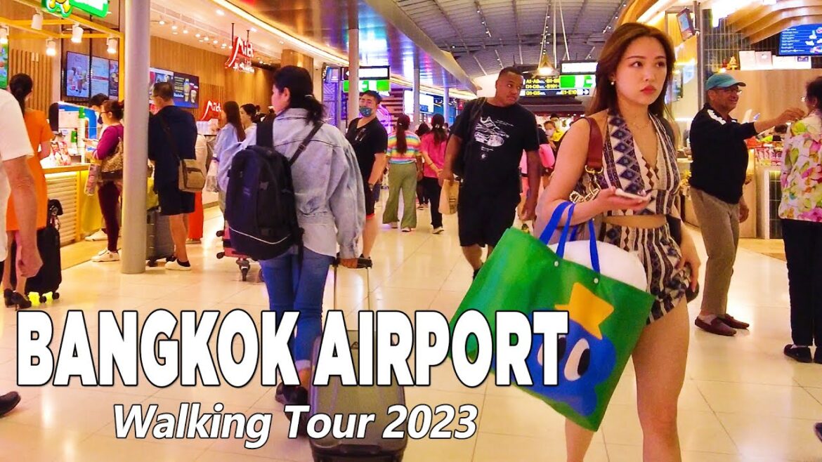 Bangkok Suvarnabhumi International Airport - Thailand Walking Tour - Shopping, Food Court 2023 [4K]