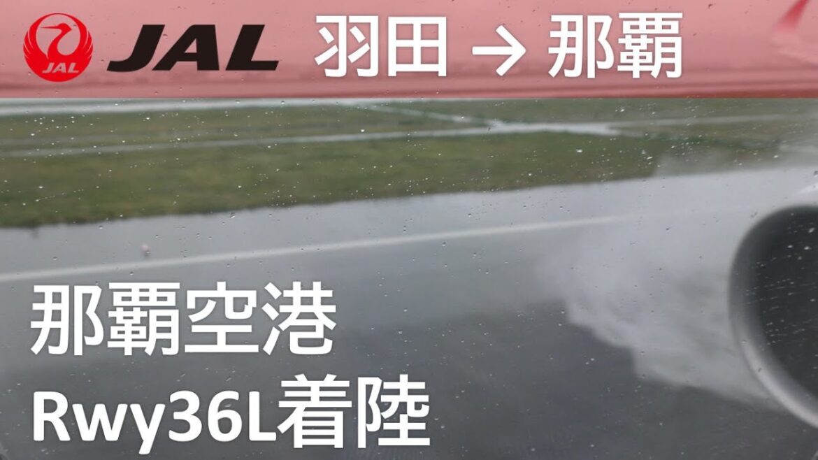 【雨の那覇空港着陸CAアナウンス】JAL915便 羽田空港→那覇空港 Naha Airport Rwy36L Landing
