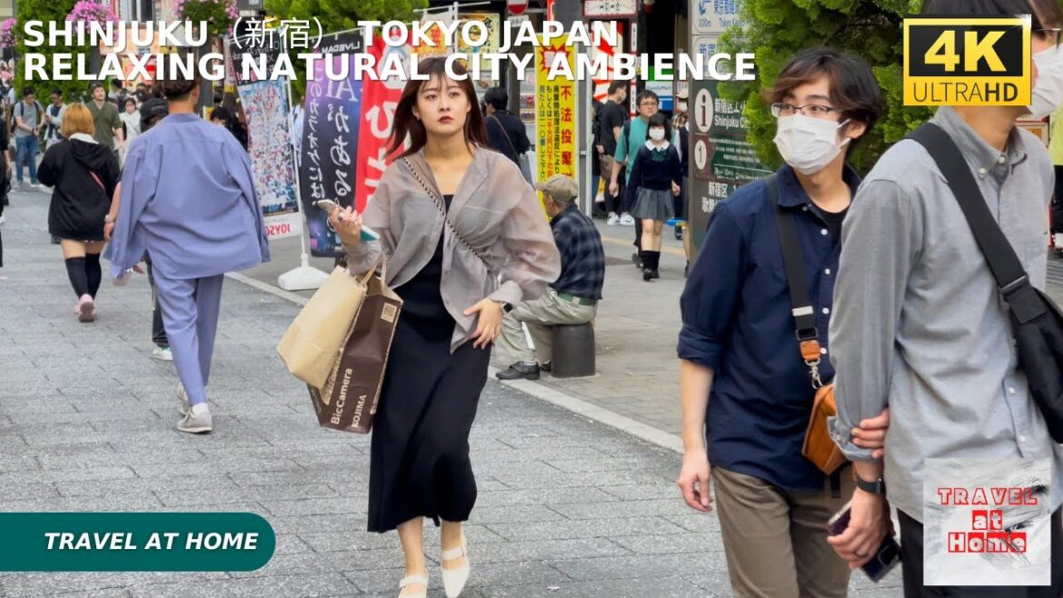 4k hdr japan travel | Walk in Shinjuku（新宿）Tokyo Japan |  Relaxing Natural City ambience