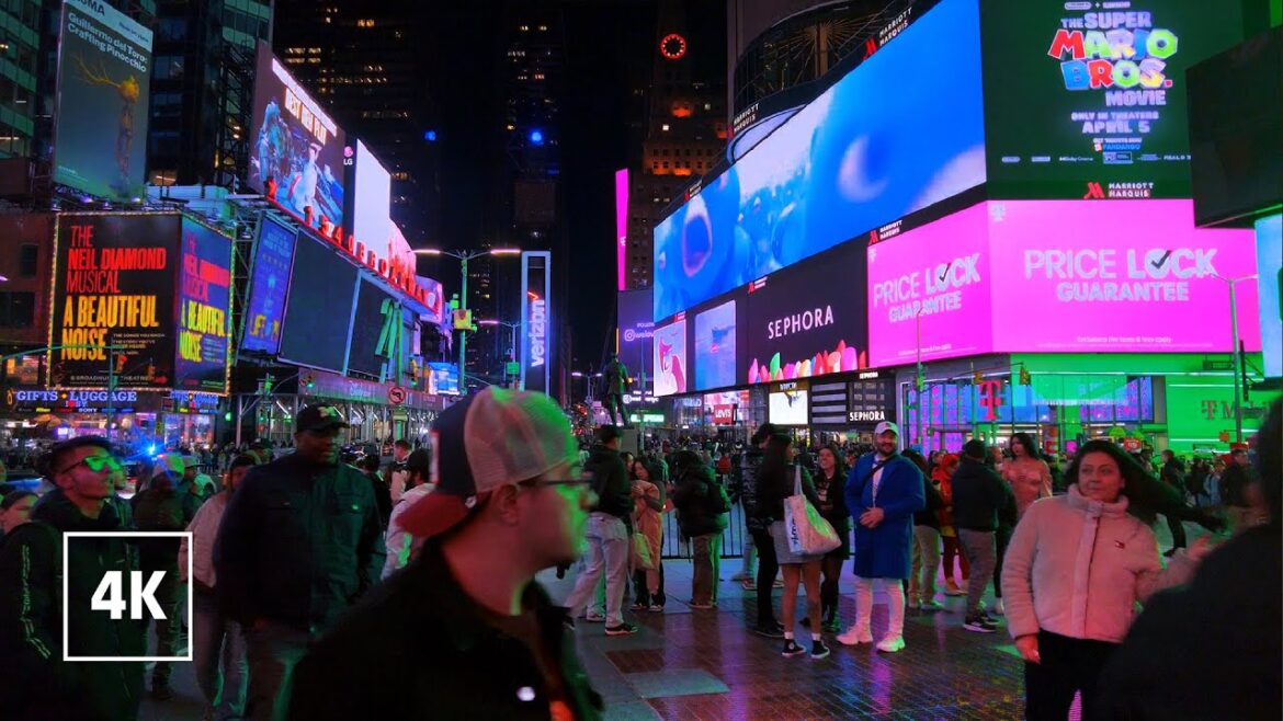 Evening Walk in MANHATTAN - New York City / Times Square Ambience