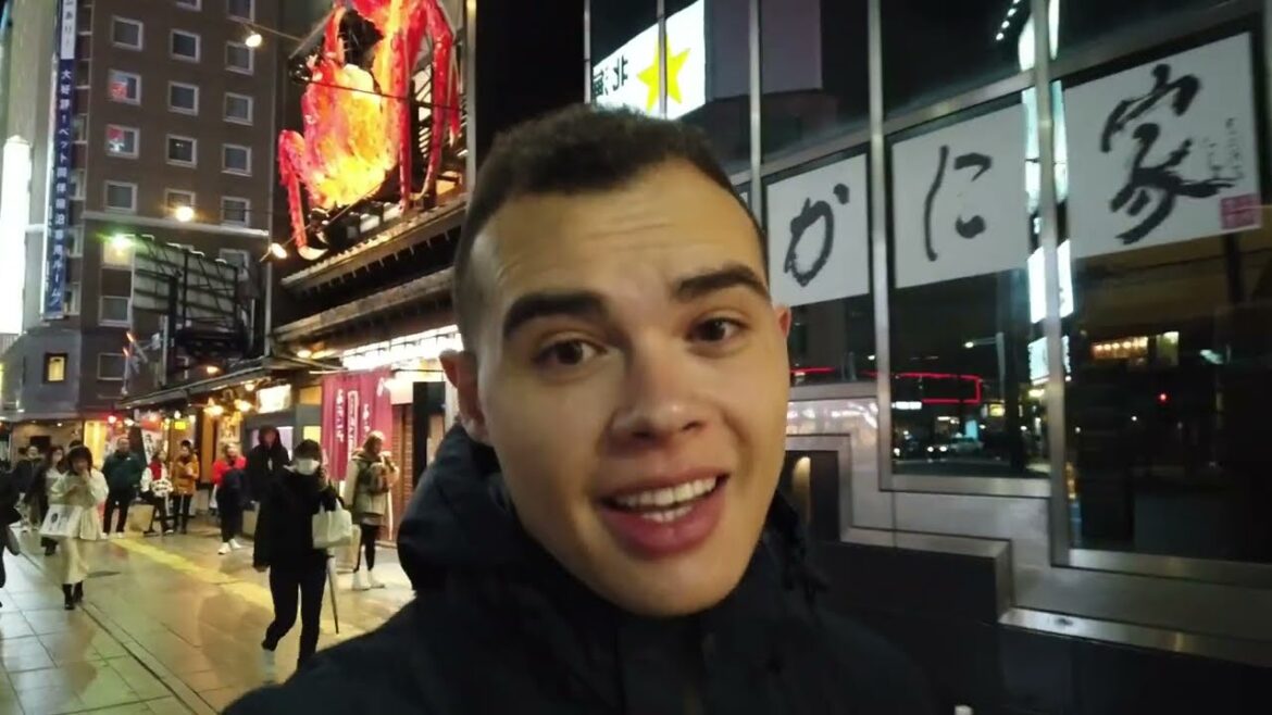 Walking in the great Sapporo Japan in the evening