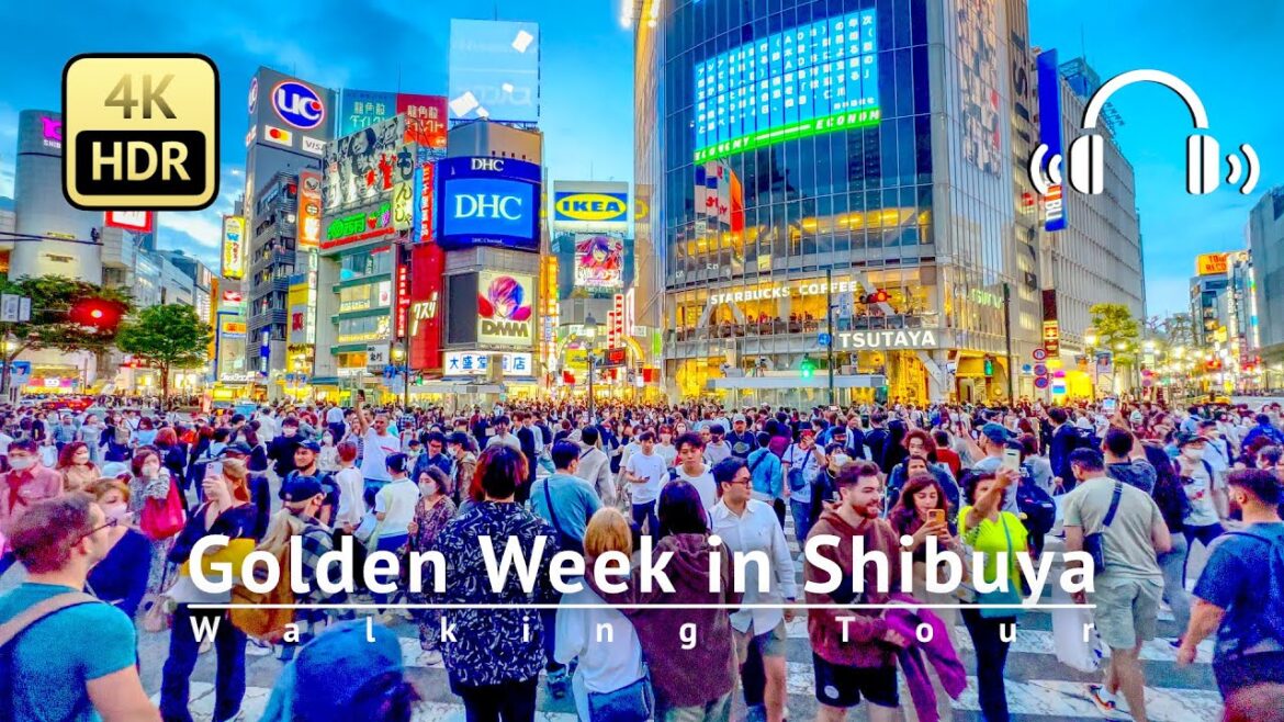 Golden Week in Shibuya 2023 Walking Tour - Tokyo Japan [4K/HDR/Binaural]