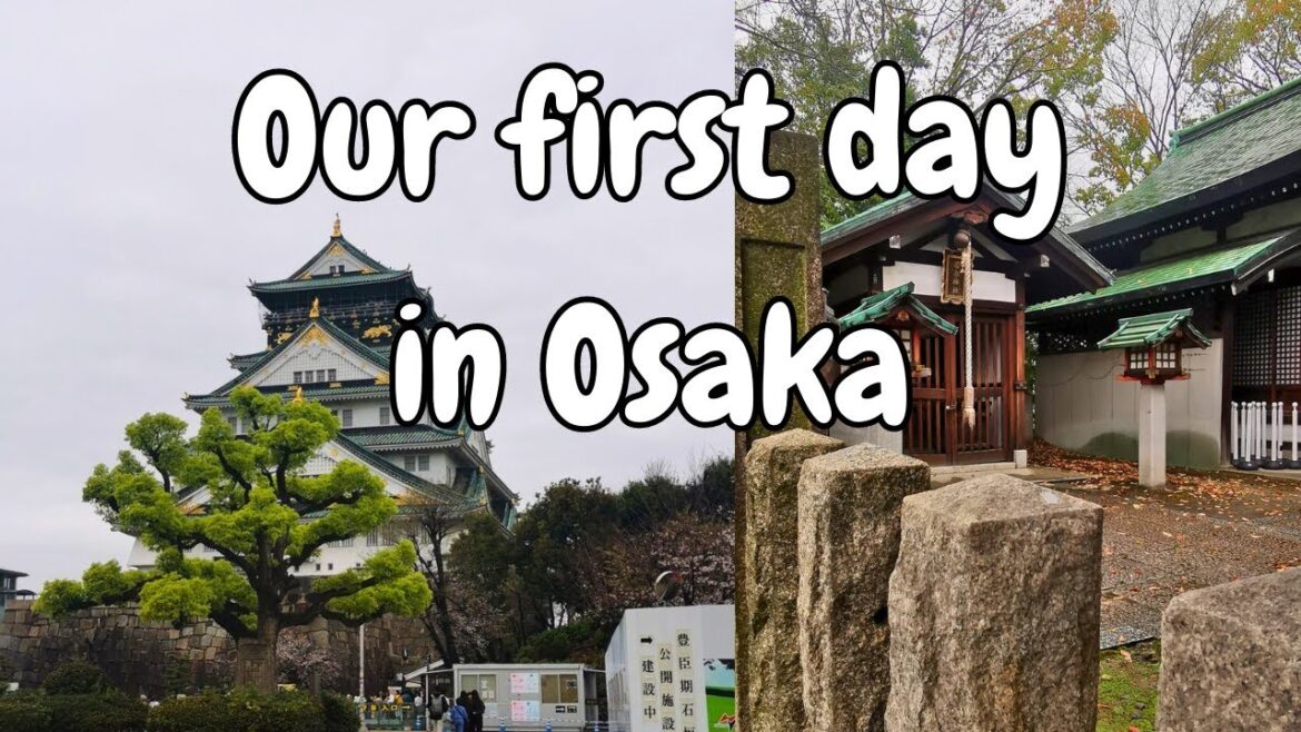 First Day in Osaka - Osaka castle and our teeny hotel! Japan Vlog day 2