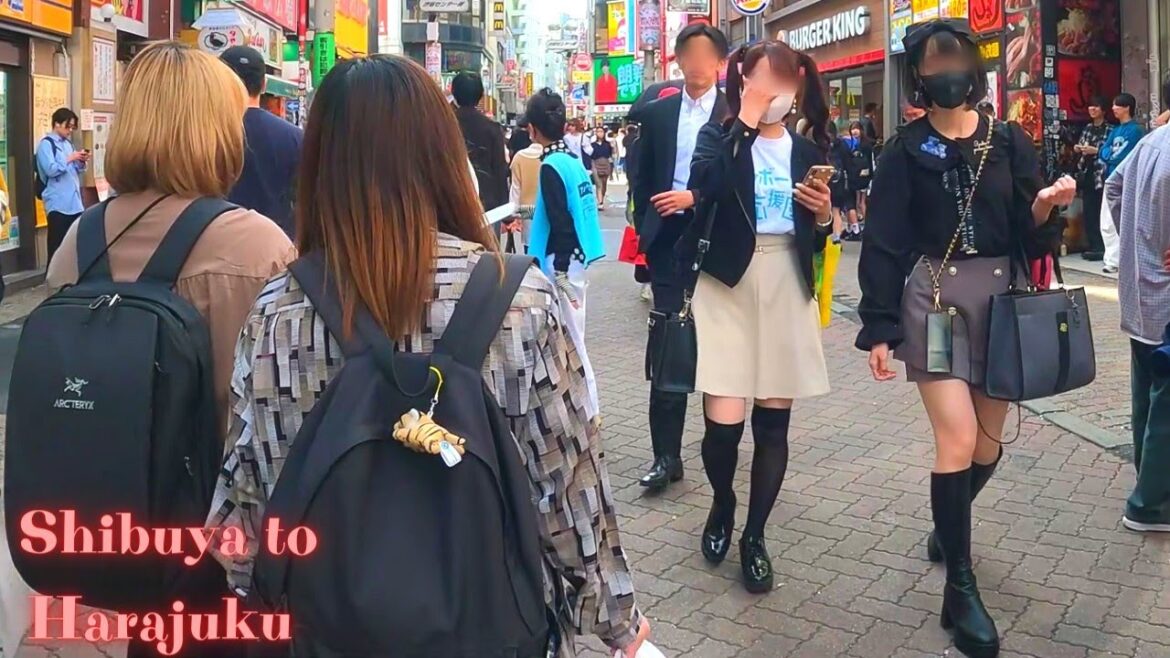 Shibuya to Harajuku Tokyo in Japan walk tour. 7【4K】4. 2023
