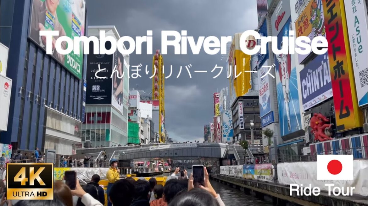 [4K] 🇯🇵 Tombori River Cruise Ride Tour | Osaka, Japan | April 2023 #osaka #japan #dotonbori
