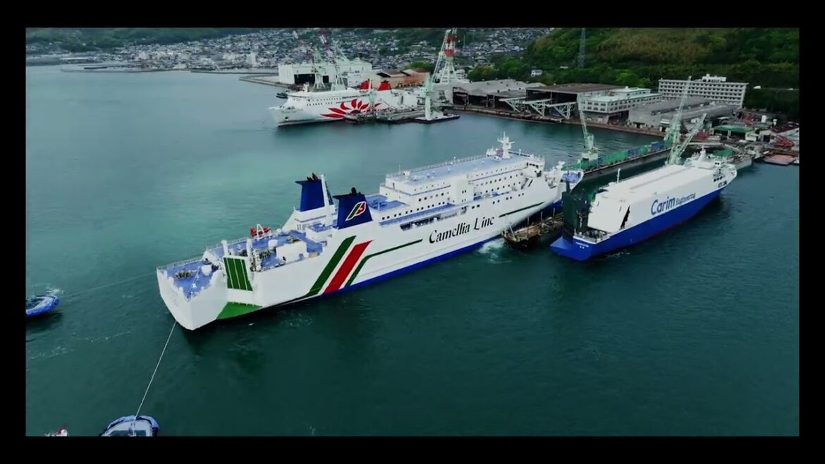 広島県呉市神田造船、さんふらわあこばると Kanda Shipyard, Kure City, Hiroshima Prefecture, Sunflower Cobalt, New Camellia