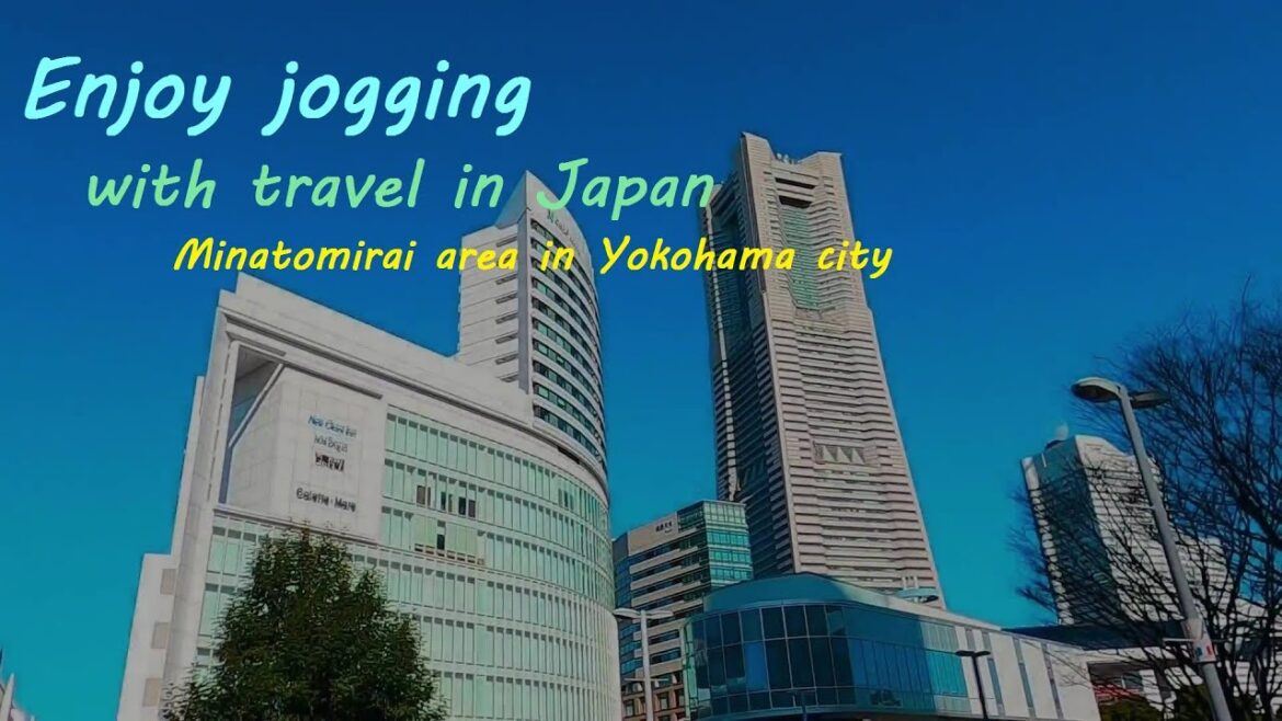 Jogging in Minatomirai area of Yokohama city, Kanagawa, Japan