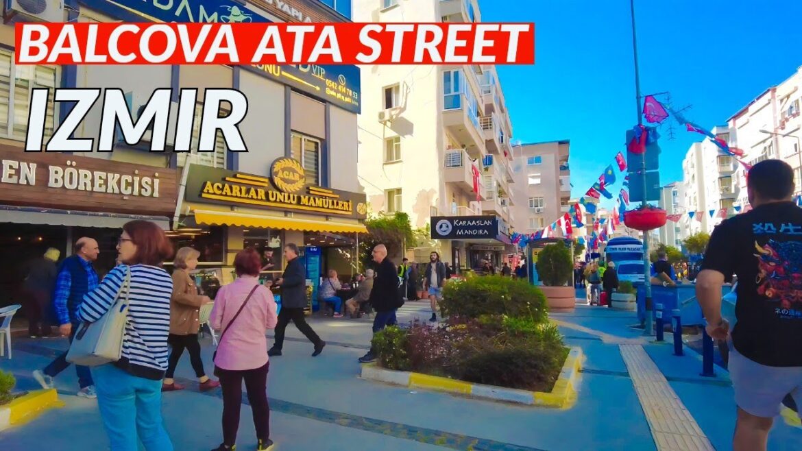 Izmir Turkey 2023 Explore Ata Street in Balçova 4K 60fps Walking Tour