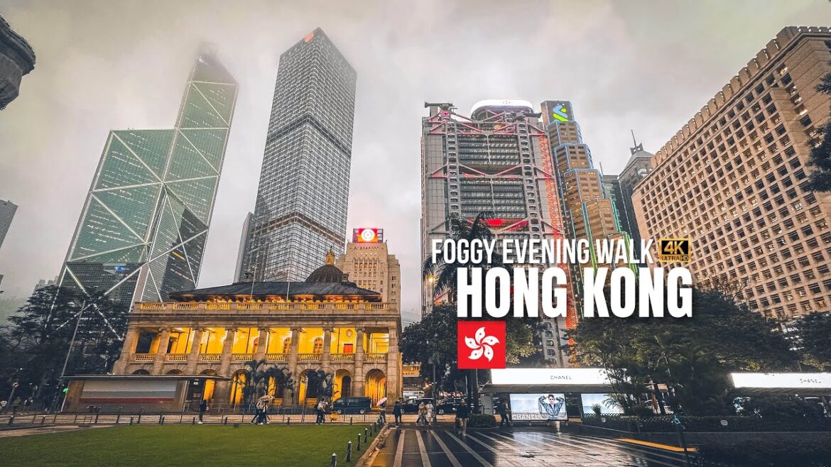 Hong Kong — Foggy Evening City Walking Tour【4K】| Central