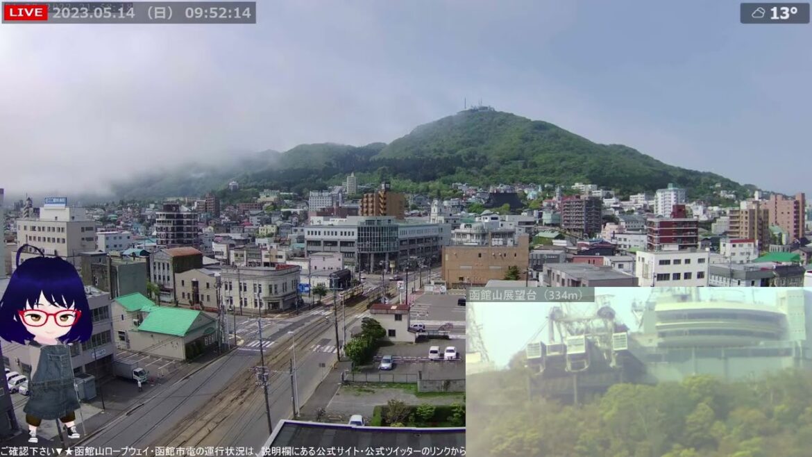 北海道 函館山が雲に覆われる 2023/05/14