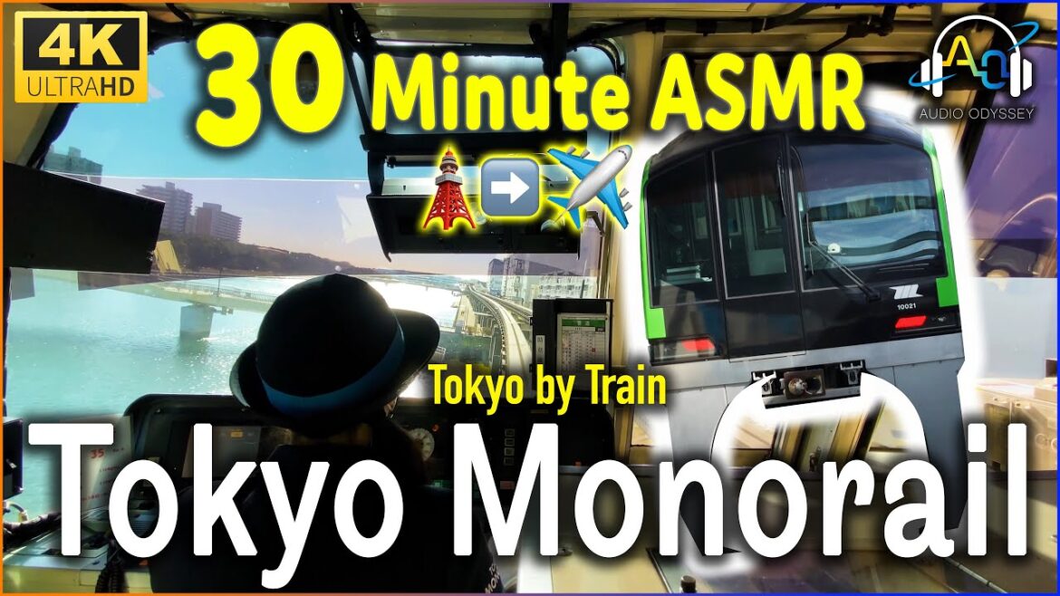 [JAPAN TOKYO ASMR] Haneda Monorail Airport Line 東京モノレール羽田空港線 Train Ride - CAB VIEW 前面展望 - 4K 🗼➡️✈️