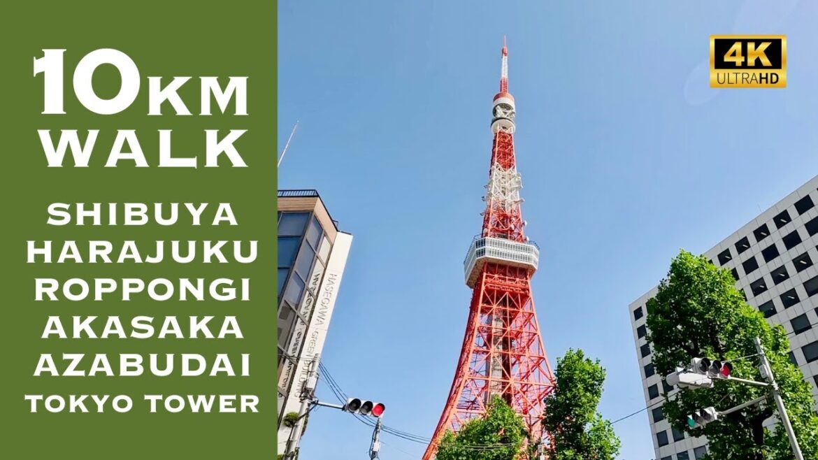 [4K] SHIBUYA→HARAJUKU→ROPPONGI→TOKYO TOWER🐧Nonstop 10km Walking Tour / 10km散歩 渋谷 原宿 六本木 赤坂 麻布台 東京タワー