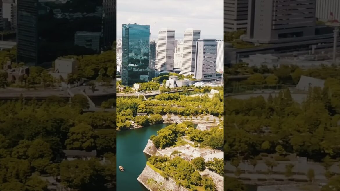 일본여행, 오사카성과 천수각. Japan travel, Osaka castle and castle tower.