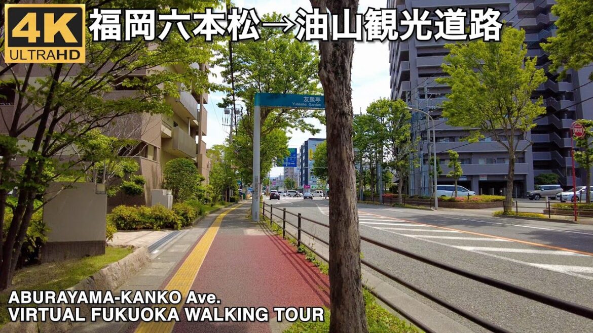 福岡六本松から油山観光道路を歩く4k virtual Fukuoka walking tour along the Aburayamakanko Road from Ropponmatsu