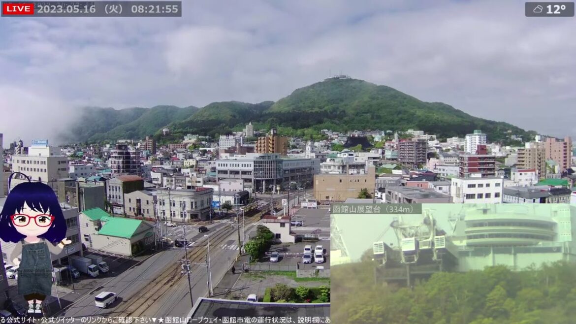 北海道 函館山が雲に覆われる 2023/05/16