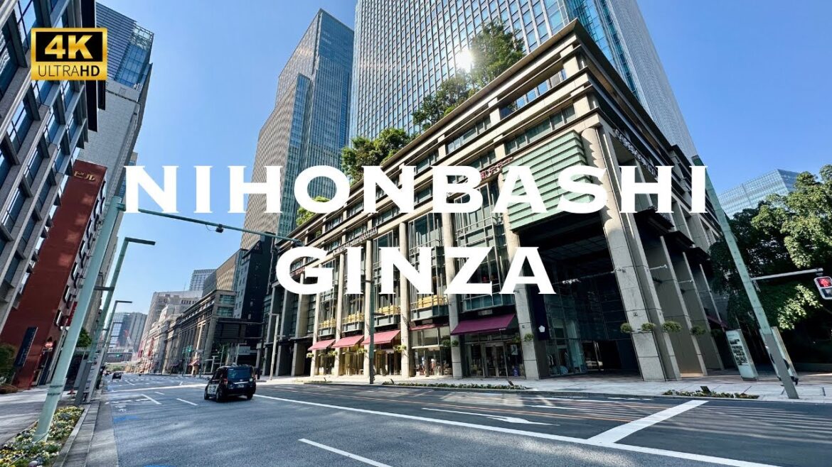 [4K] NIHONBASHI → GINZA in Tokyo 💛 Nonstop Walking Tour / 日本橋から銀座 散歩