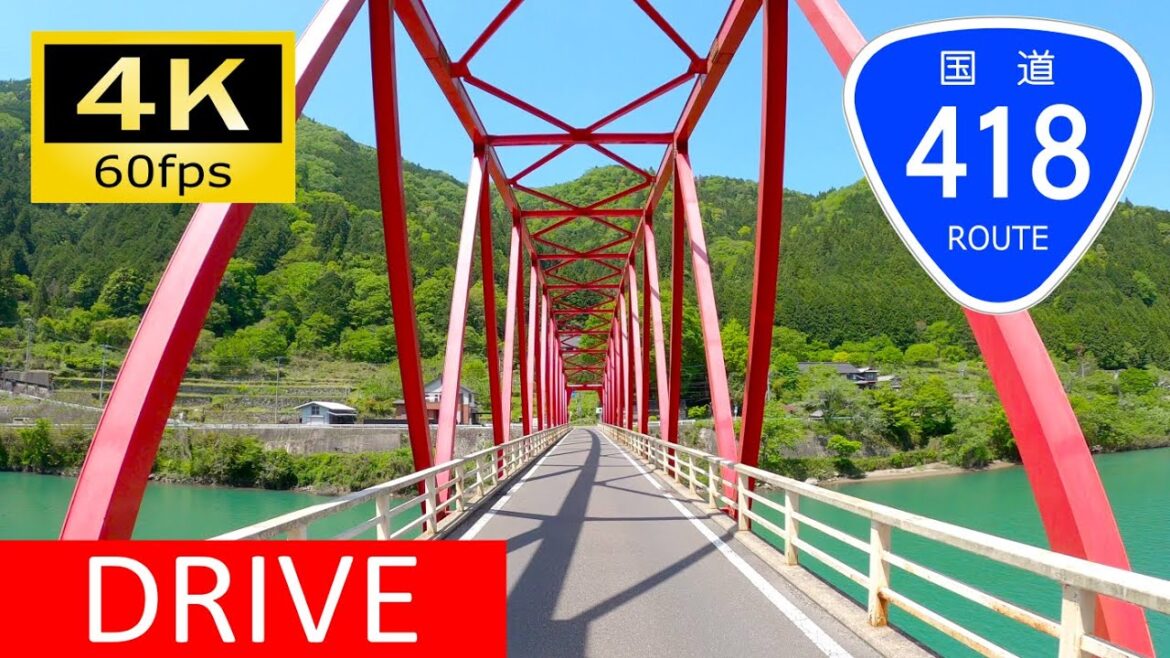 【Driving in Japan】National Route 418: Kamiyahagi - Iiji, Gifu（車載動画 国道418号 上矢作～飯地）[4K]