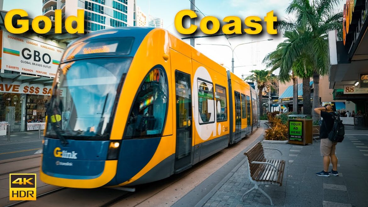 Gold Coast Australia Walking Tour - Surfers Paradise at Sunset | 4K HDR