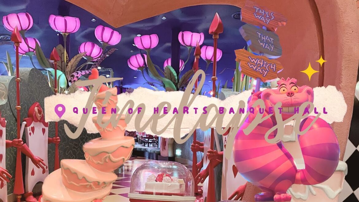 💫Timelapse ｜Disneyland Queen of Hearts Banquet Hall Restaurant Tour♥️♦️ 🃏｜Tokyo Disney Restaurant🍔🍰✨