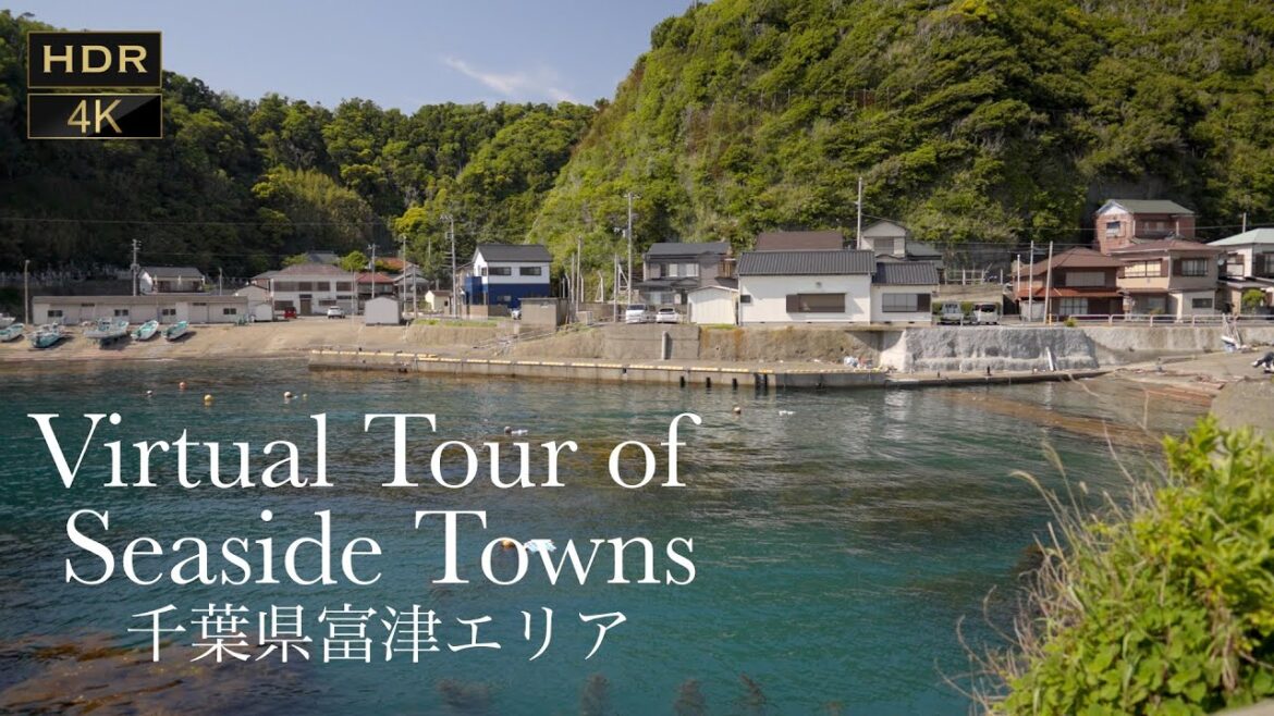 [ 4K HDR JAPAN TOUR ][ ASMR ] Virtual Tour of Seaside Towns in Chiba, Japan. 富津市の海辺 | Drive & Walk