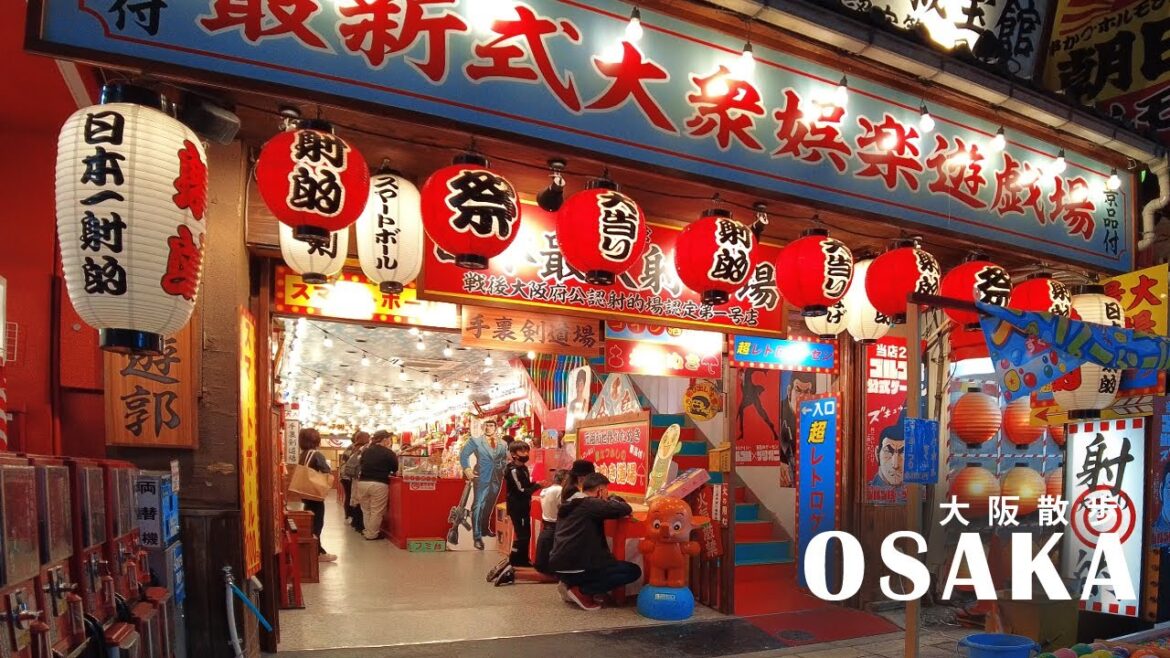 [4K] Japan Walk 🇯🇵 ASMR -  夜の大阪を散歩 OSAKA NIGHT WALK -  新世界 Shinsekai, Dotonbori, Shimbashi