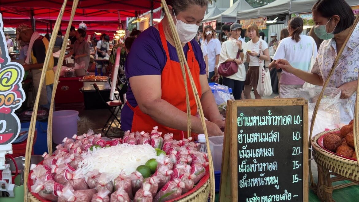 Vibrant atmosphere at Thai night market