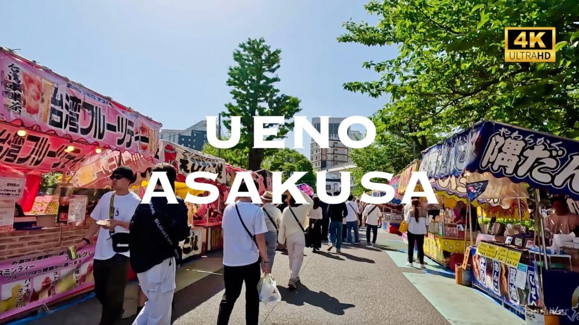 [4K] UENO → ASAKUSA in Tokyo 💛 Nonstop Walking Tour / 上野から浅草 散歩