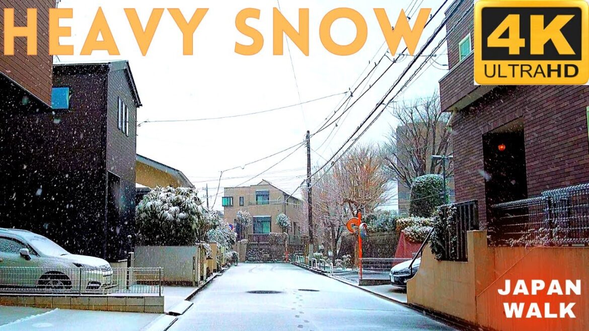 [4K] Heavy Snowfall Chiba Walk | Modern Japanese Neighborhood Snow Walk In Chiba | ASMR Japan Walk