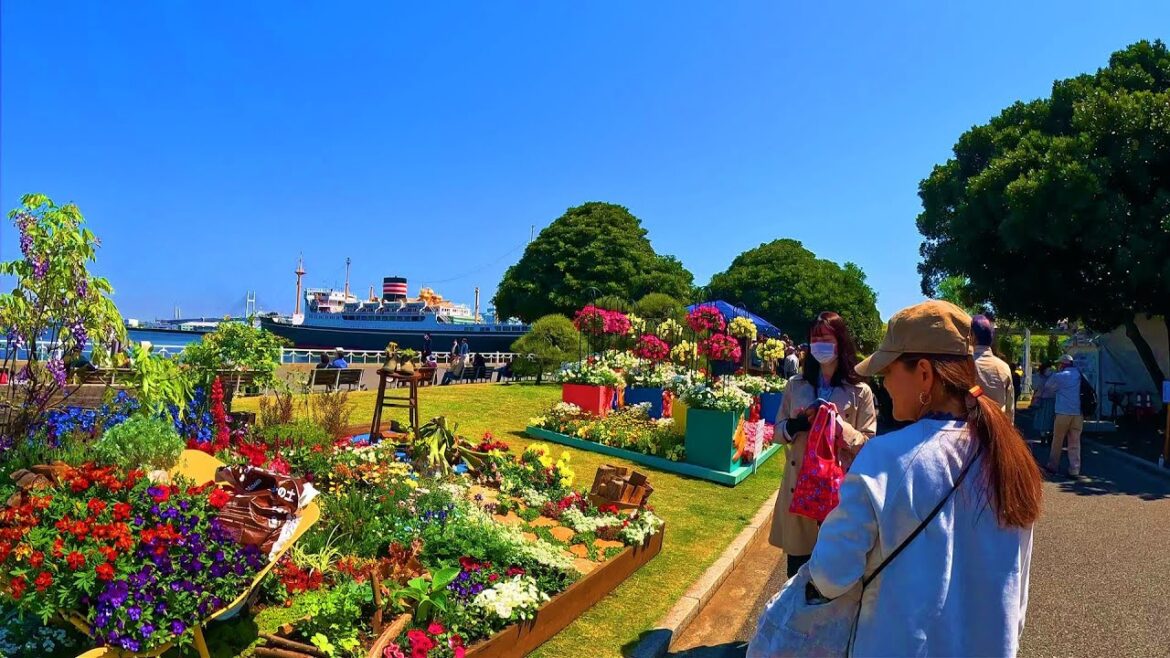 Yokohama Minato Mirai walking tour【4K】Yamashita Park
