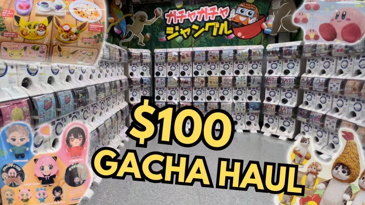$100 GACHA HAUL in OSAKA | POKEMON | SPY FAMILY | DEMON SLAYER | CHAINSAW MAN | KIRBY | ガシャガシャ ガシャポン