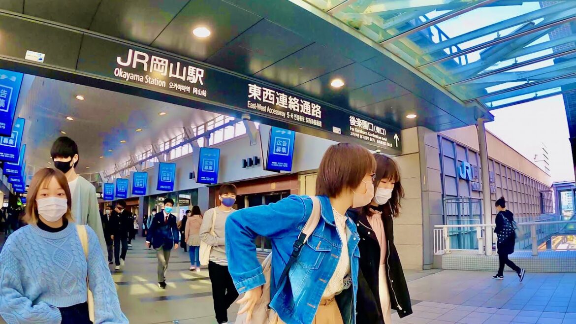 大都会JR岡山駅,朝の通勤時間に歩く🇯🇵