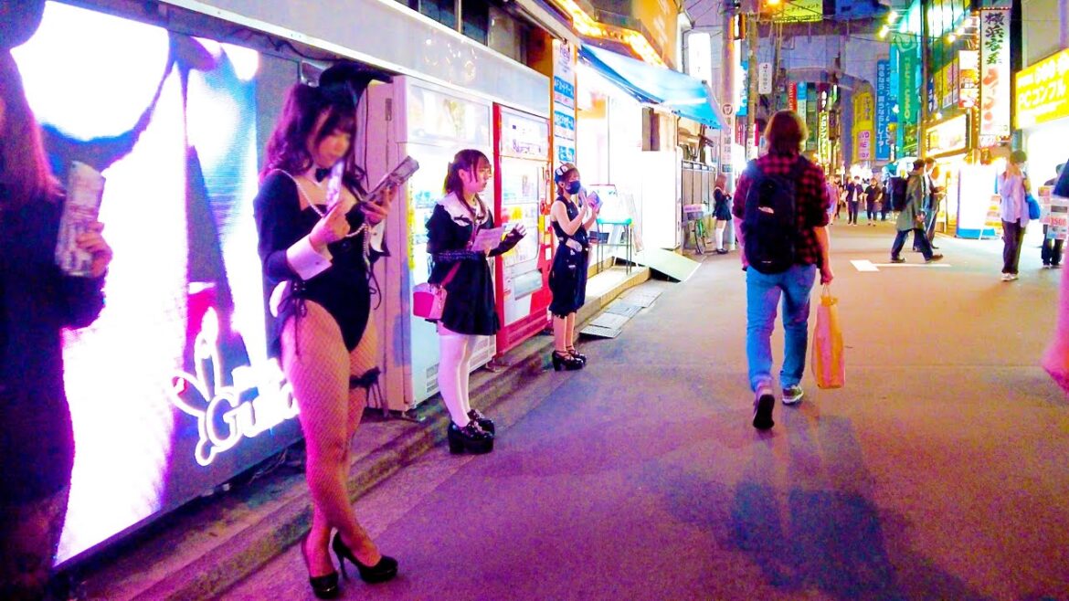 Akihabara in Tokyo 🐶🍻 Night Maid Cafe Town ♪💖 4K ASMR non-stop 1 hour 07 minutes Akihabara in Tokyo 🐶🍻 Night Maid Cafe Town ♪💖 4K ASMR non-stop 1 hour 07 minutes
