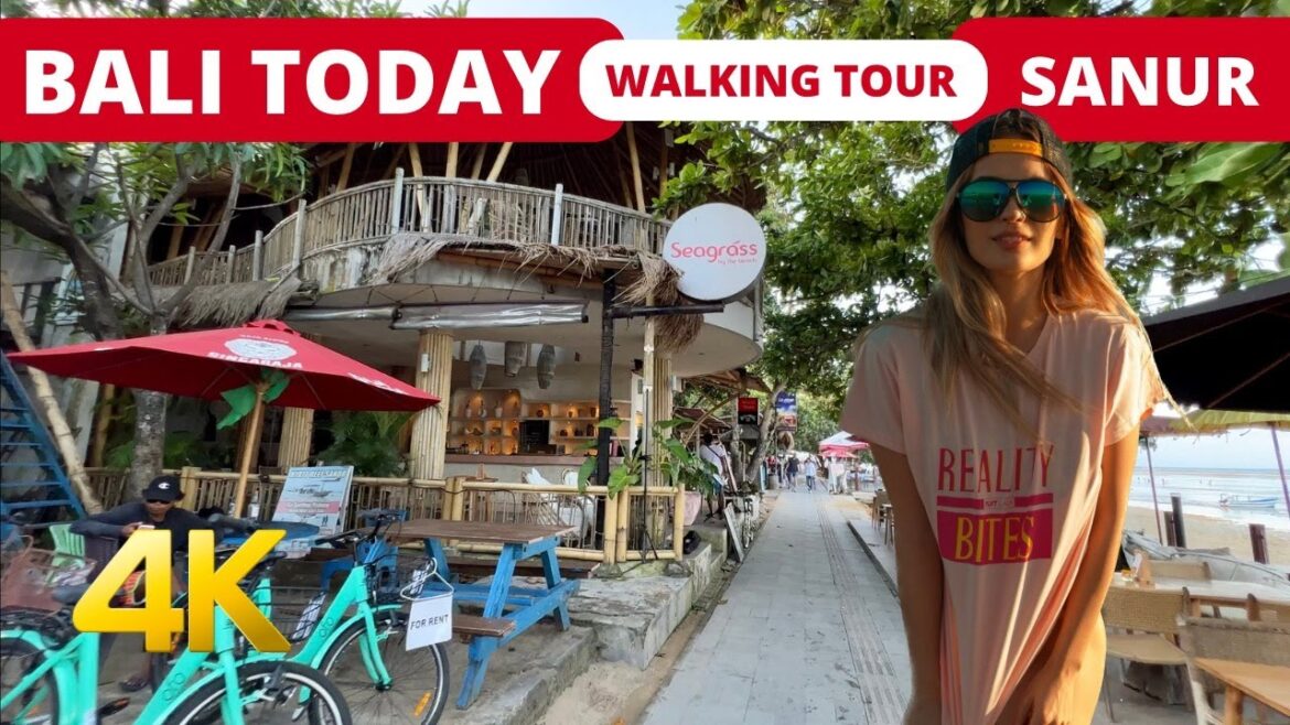 🇲🇨 Explore BALI SANUR Today [4K] Walking Tour in Bali Travel Vlog 2023 | Bali Beach