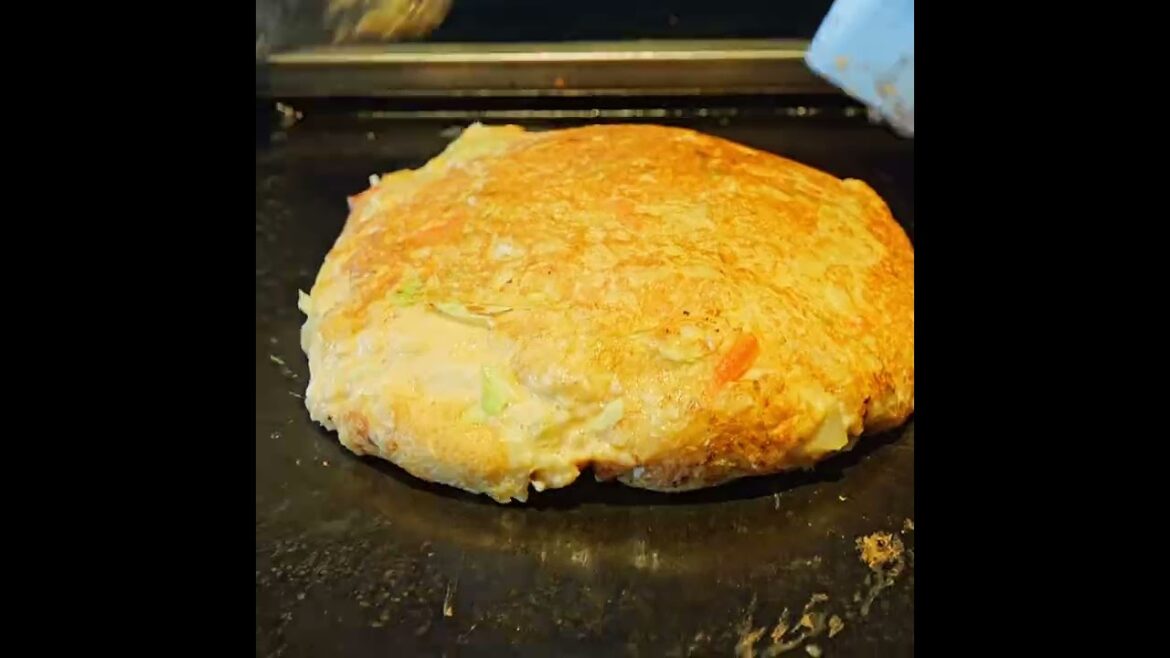 Delicious okonomiyaki in Tokyo Japan!
