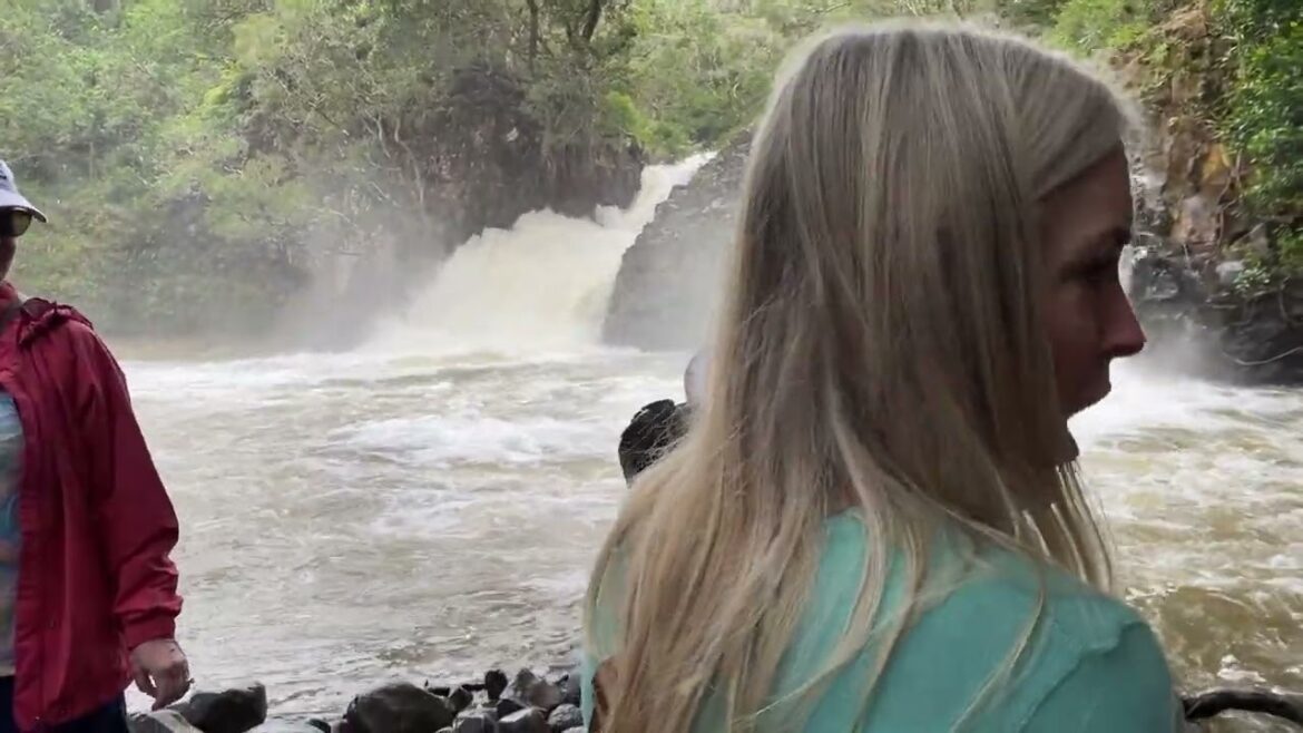 Road To Hana Twin Falls Waterfall Flooding Maui Hawaii