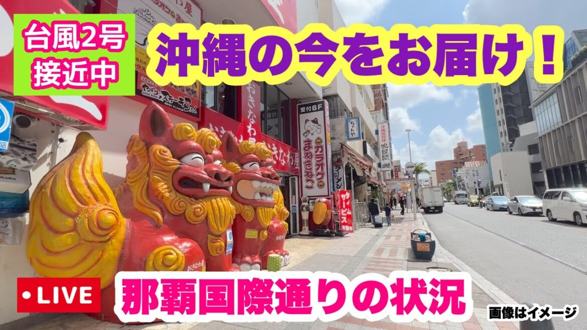 【沖縄の今をお届け】台風2号接近中：那覇国際通りの状況「沖縄旅行情報」